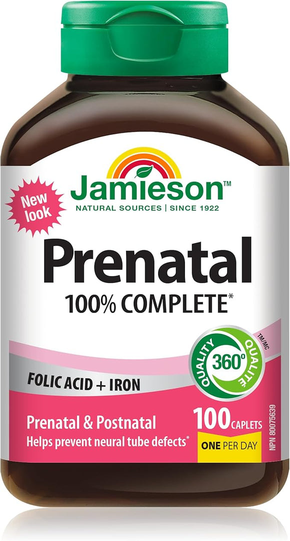 Jamieson Prenatal 100% Complete Multivitamin, 100 caplets 