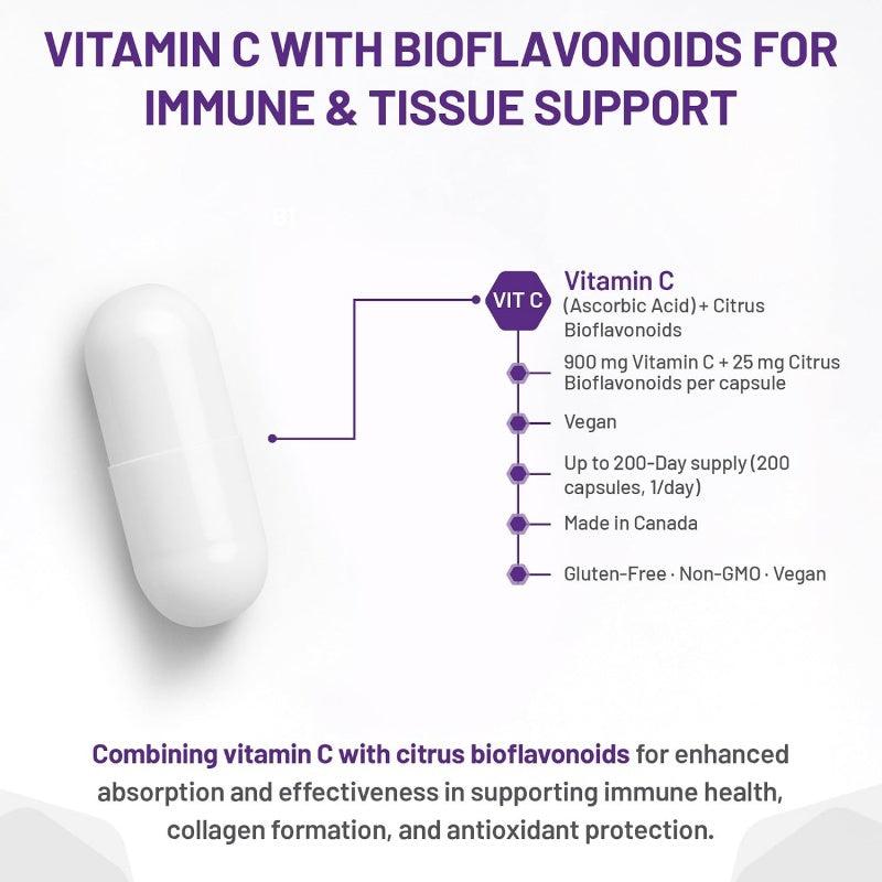AOR Vitamin C + Bioflavonoids 200 Capsules