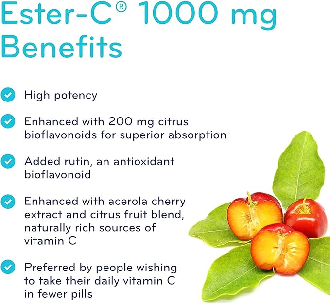 SISU Ester-C® 1000 毫克，120 膜衣錠 增強免疫力、緩解過敏癥狀