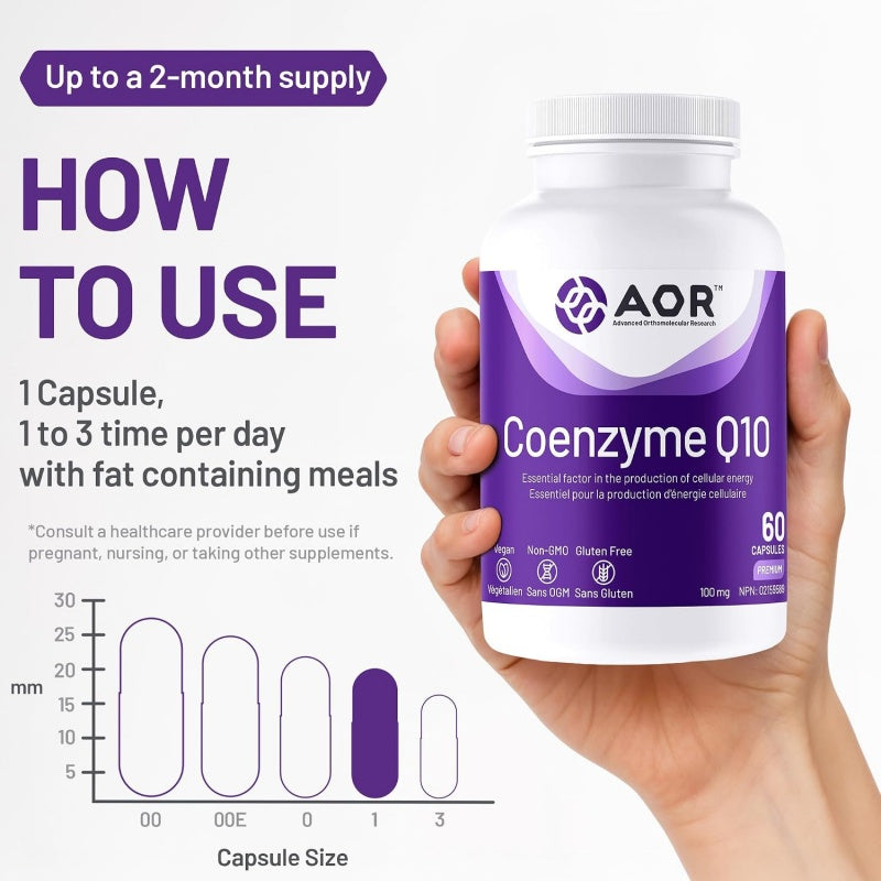 AOR 輔酶 Q10 100 毫克 60 素食膠囊 心血管健康