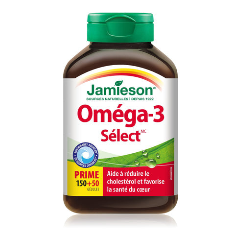 6 x Jamieson Omega-3 Select 1,000 毫克 200 粒軟膠囊獎勵套裝