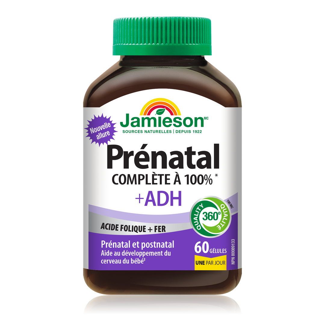 Jamieson 100% Complete Prenatal Multivitamin + DHA, 60 softgels