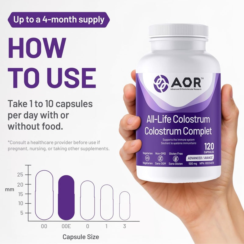 AOR 全生命週期牛初乳 120 粒素食膠囊 增強免疫力