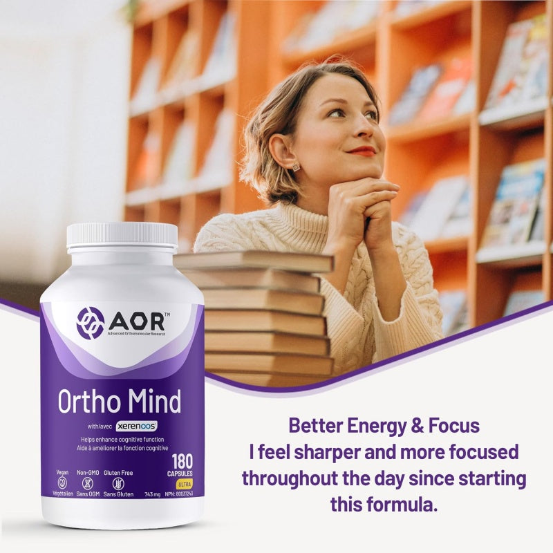 AOR Ortho Mind 认知支持胶囊 180粒素食胶囊 提升专注力和思维清晰度