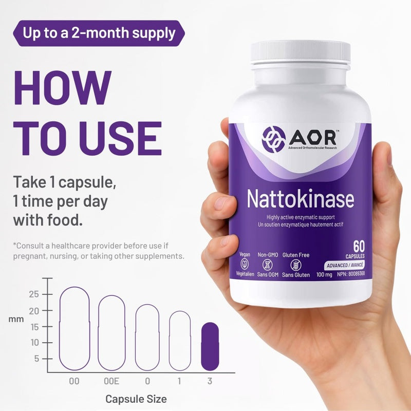 AOR Nattokinase 100mg, 60 vcaps