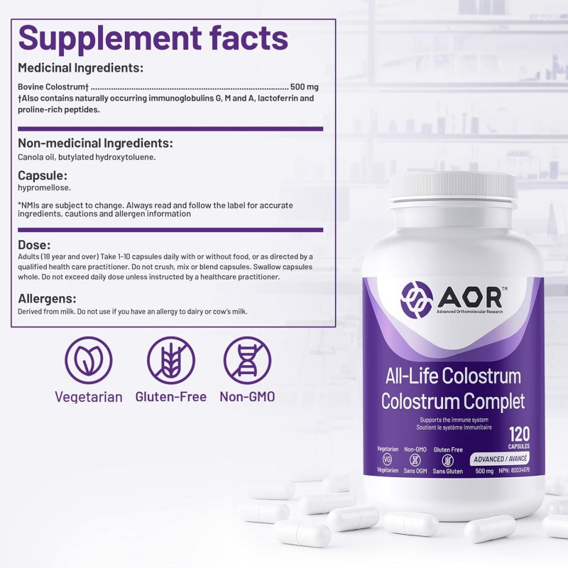 AOR 全生命週期牛初乳 120 粒素食膠囊 增強免疫力