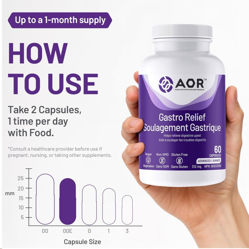 AOR 胃舒康，60粒素食胶囊 缓解胃灼热、消化不良