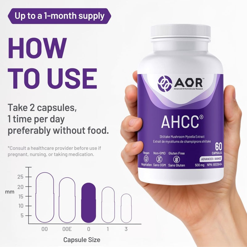 AOR AHCC 60粒素食膠囊 - 香菇菌絲體萃取物 抗氧化