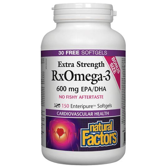 [加量裝] RxOmega-3 高含量魚油，120粒軟膠囊+30粒免費送