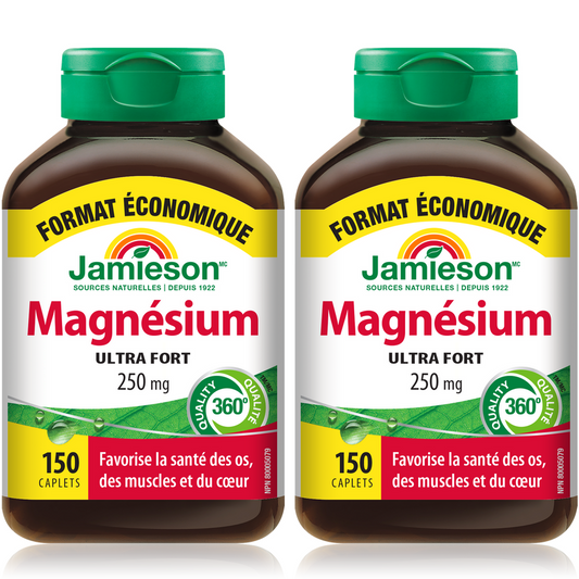 2 x Jamieson Magnesium Ultra Strength 250 mg 150 caplets Bundle