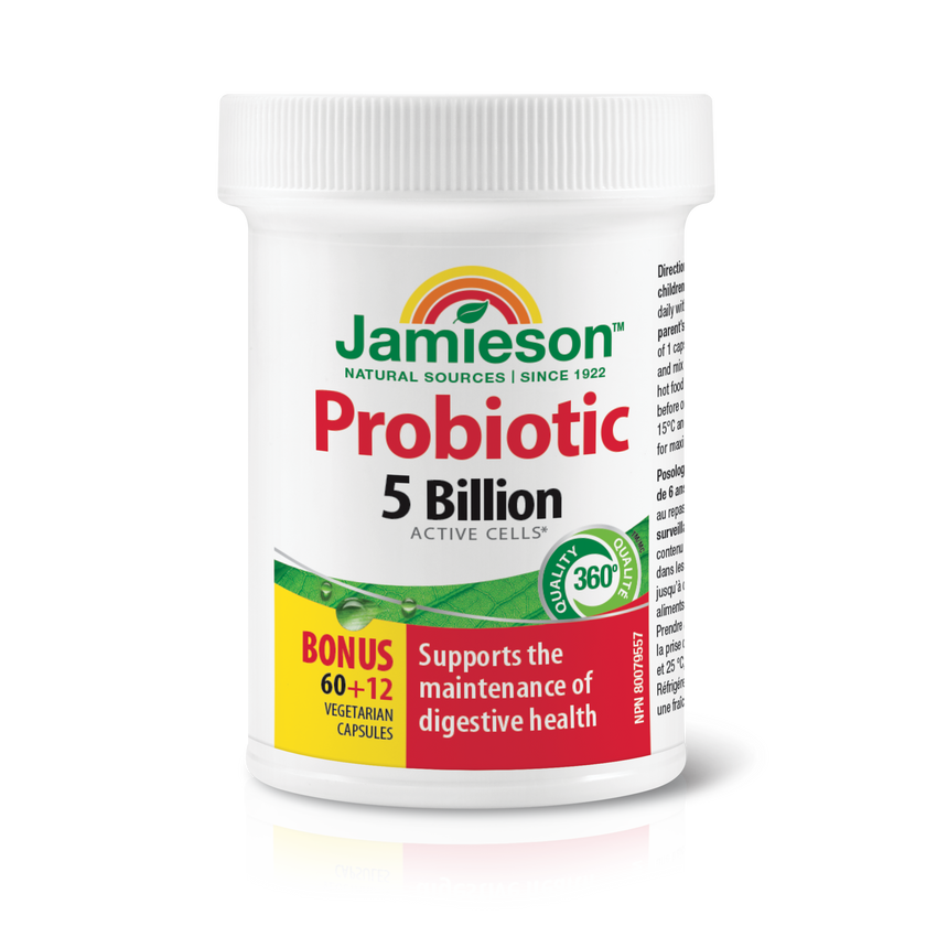 Jamieson 50 億活性益生菌 ，60 + 12 粒素食膠囊