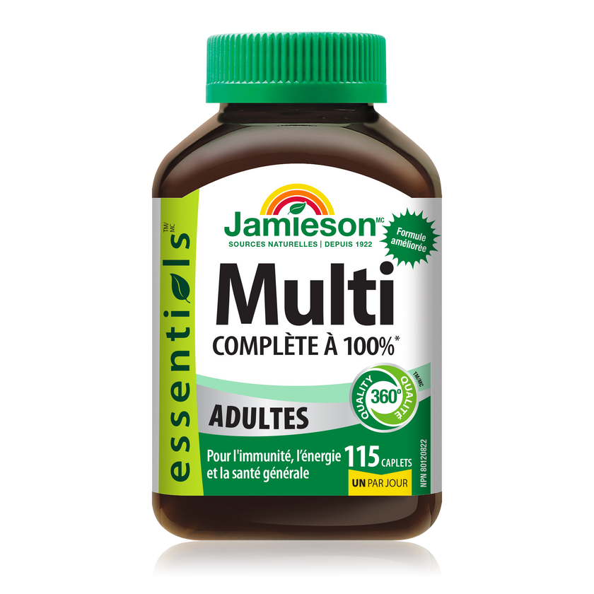 Jamieson Essentials 100% Complete Multivitamin for Adults, 115 caplets