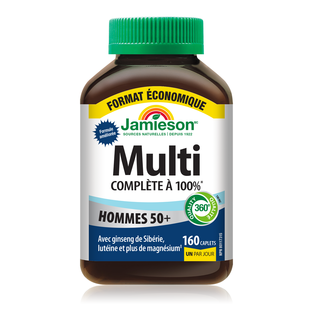 100% 复合维生素，适合 50 岁以上男性，160 粒胶囊