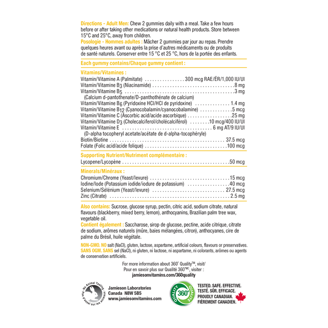 Jamieson 男士複合維生素軟糖 130 粒