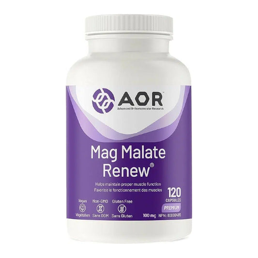 AOR Mag Malate Renew Magnesium Malate 120 Vegetarian Capsules
