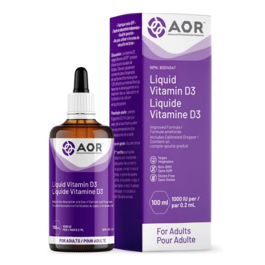 AOR Vitamin D3 Liquid Drops 1000 IU for Adults 100 ml