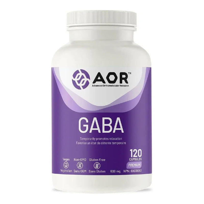 AOR GABA Capsules, 600mg, 120 Vegan Capsules