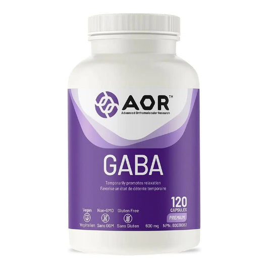 AOR GABA Capsules, 600mg, 120 Vegan Capsules