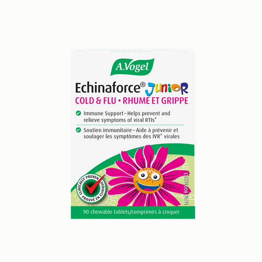 A.Vogel Echinaforce Junior Cold & Flu supplement packaging on a white background