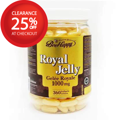 【清仓特价】Bee Happy 蜂王漿膠囊 1000毫克，360粒 有效期 2026年9月