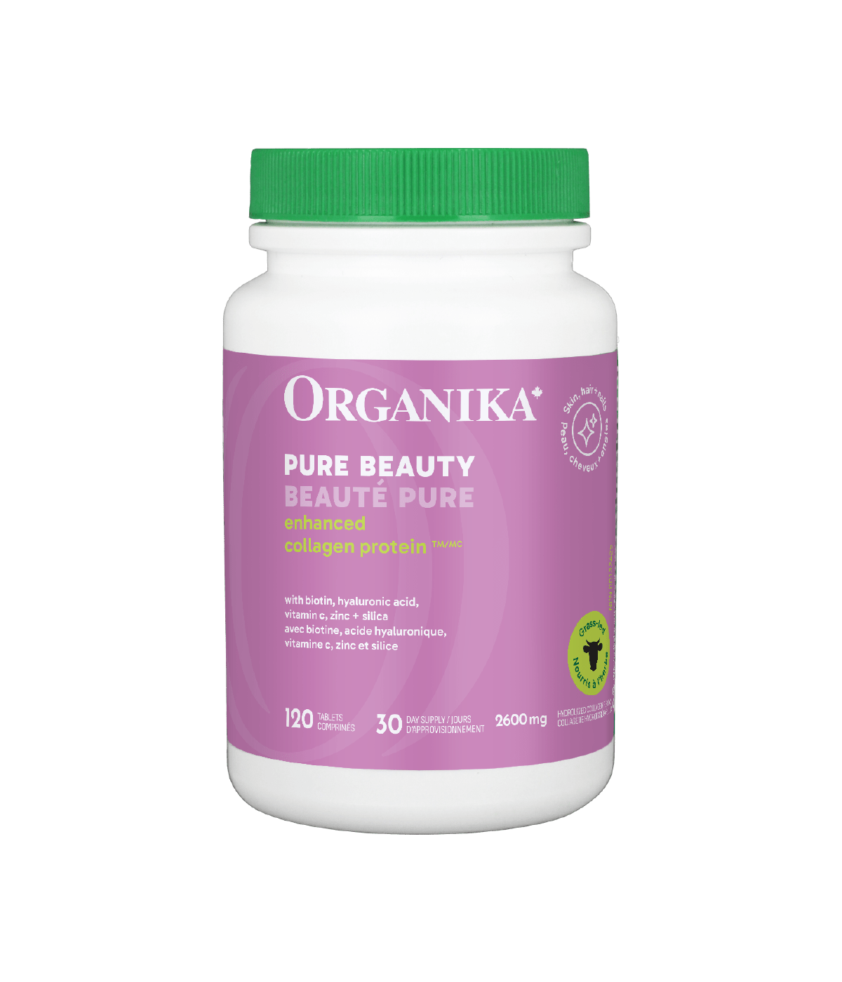 [優惠組合] 6瓶x Organika Pure Beauty 強效美容膠原蛋白 2600mg，120 粒裝