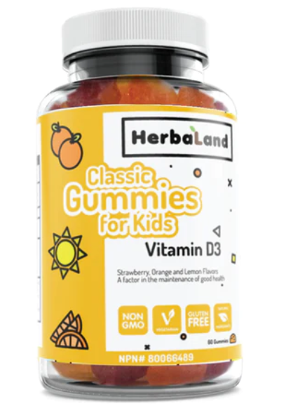 Herbaland Vitamin D3 Classic Gummies for Kids, 60 Gummies