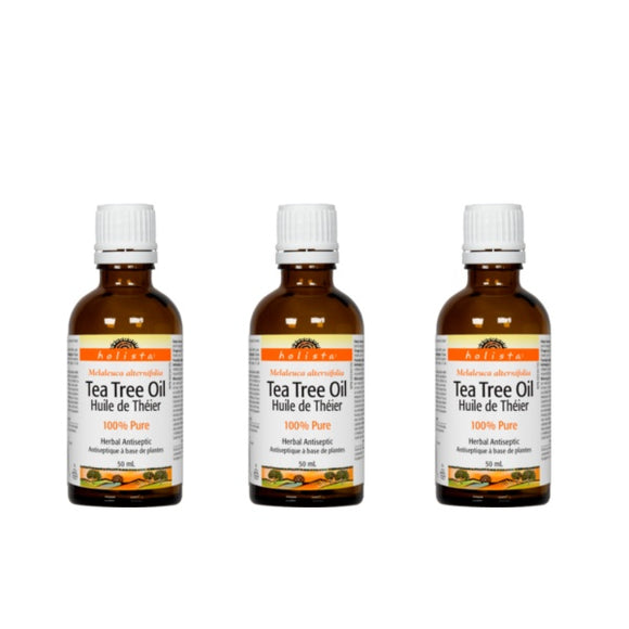 3 x Holista Tea Tree Oil 100% Pure, 50 ml Bundle