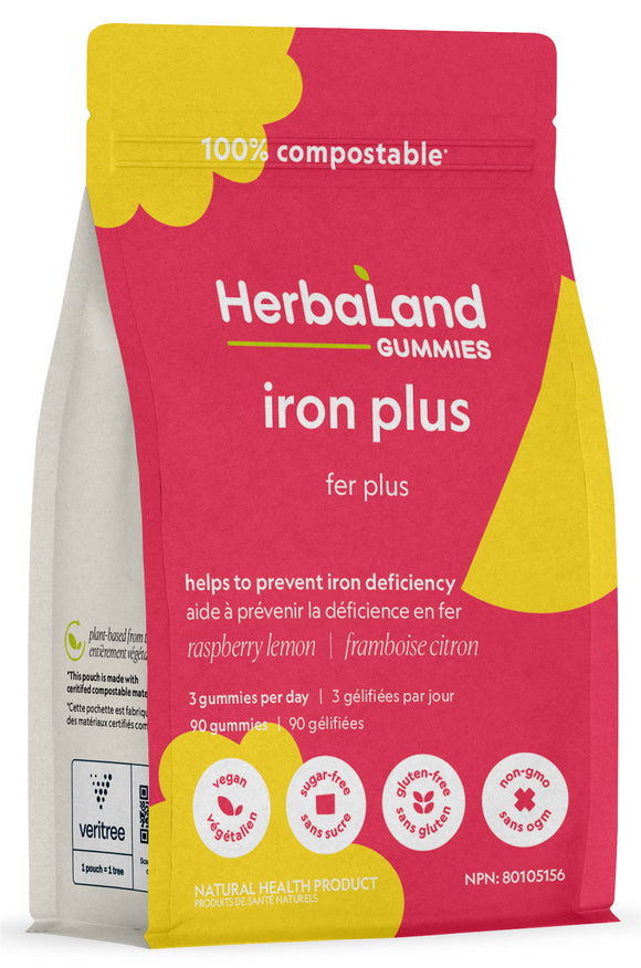 Herbaland Adult Essentials Iron Plus，90 Gummies