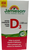 Jamieson Vitamin D3 2500IU , 450 Tablets