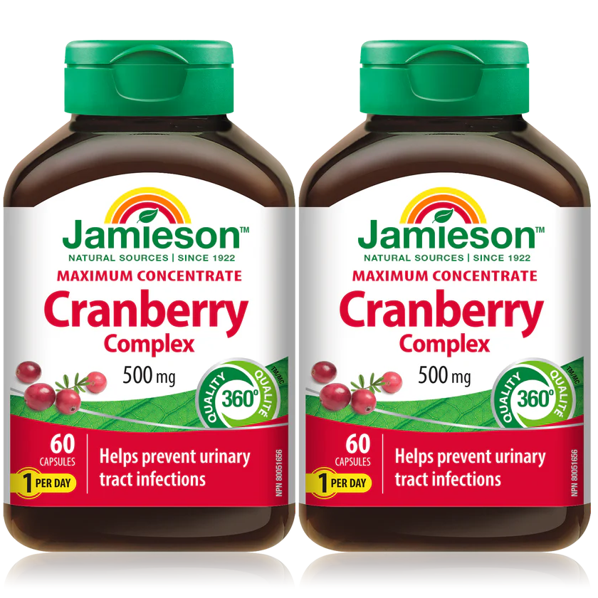 2 x Jamieson Cranberry Concentrate 500mg, 60 caps Bundle