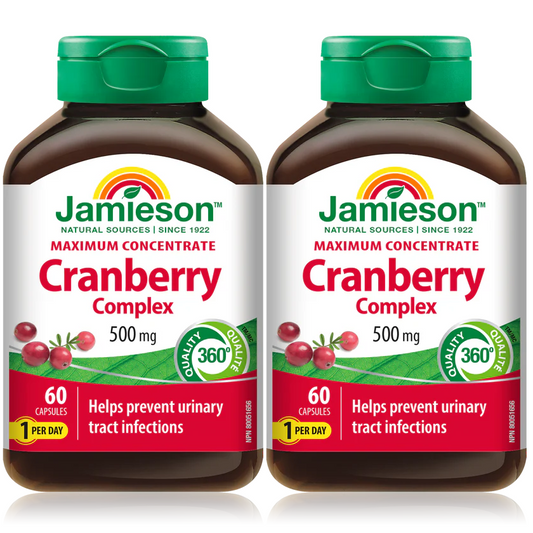 2 x Jamieson Cranberry Concentrate 500mg, 60 caps Bundle