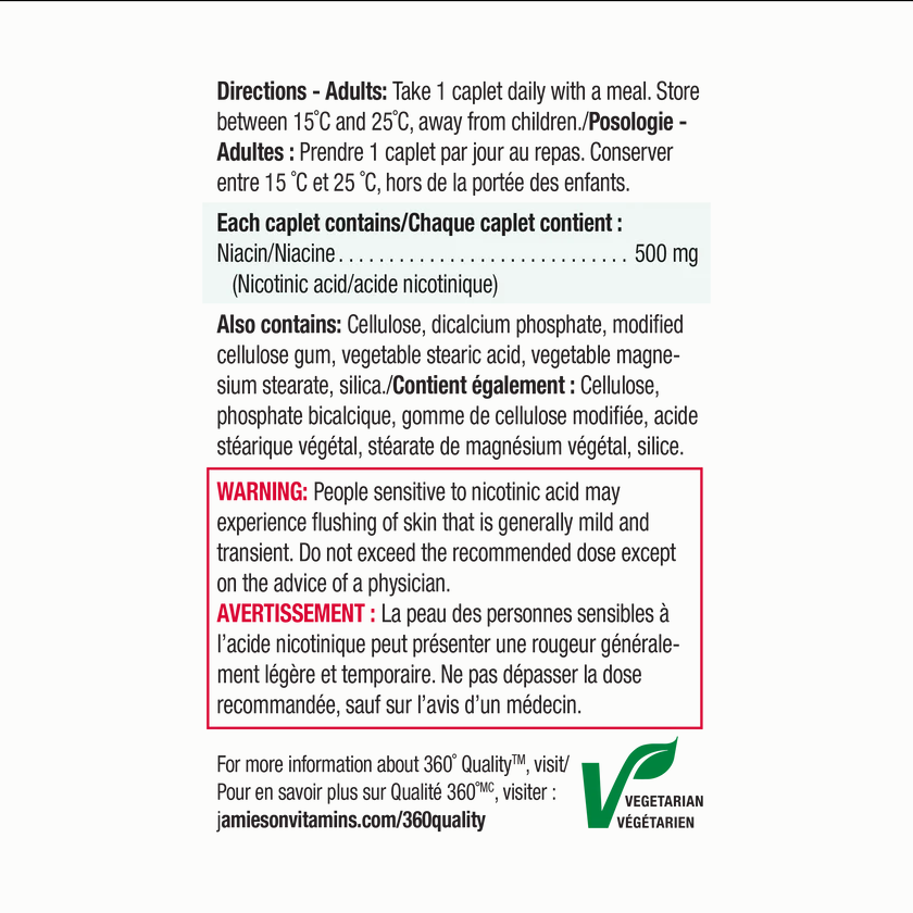 Jamieson Niacin 500 mg 100 caplets