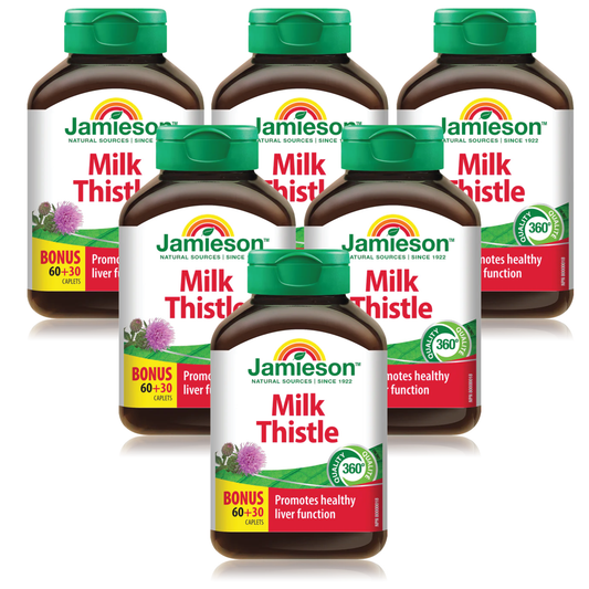6 x Jamieson Milk Thistle, 60+30 caplets Bundle
