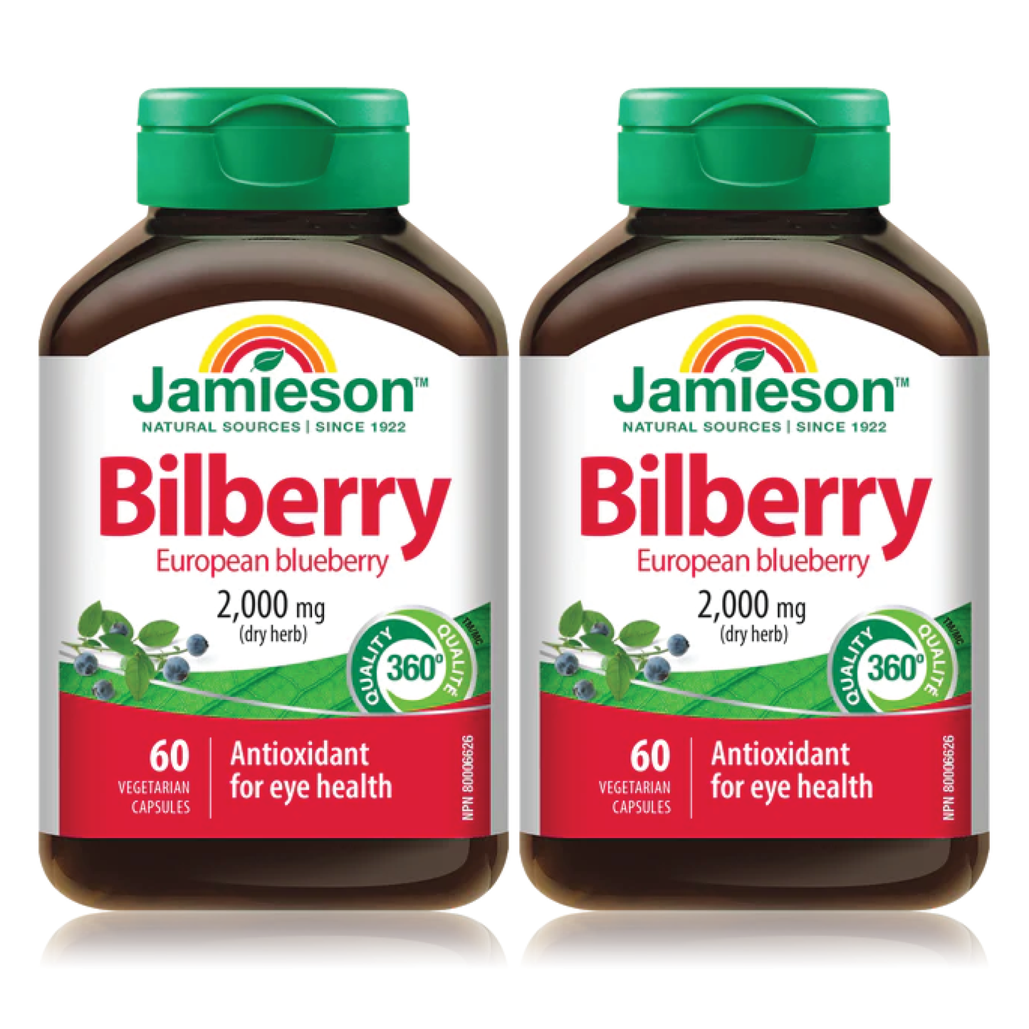 【优惠组合】2瓶 x Jamieson 健美生 越橘萃取,保护眼睛健康, 25毫克, 60粒