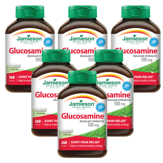 6 x Jamieson Glucosamine Sulfate, 500mg, 360 Capsules Bundle