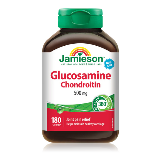 Jamieson Glucosamine Chondroitin 500 mg —  180 softgels