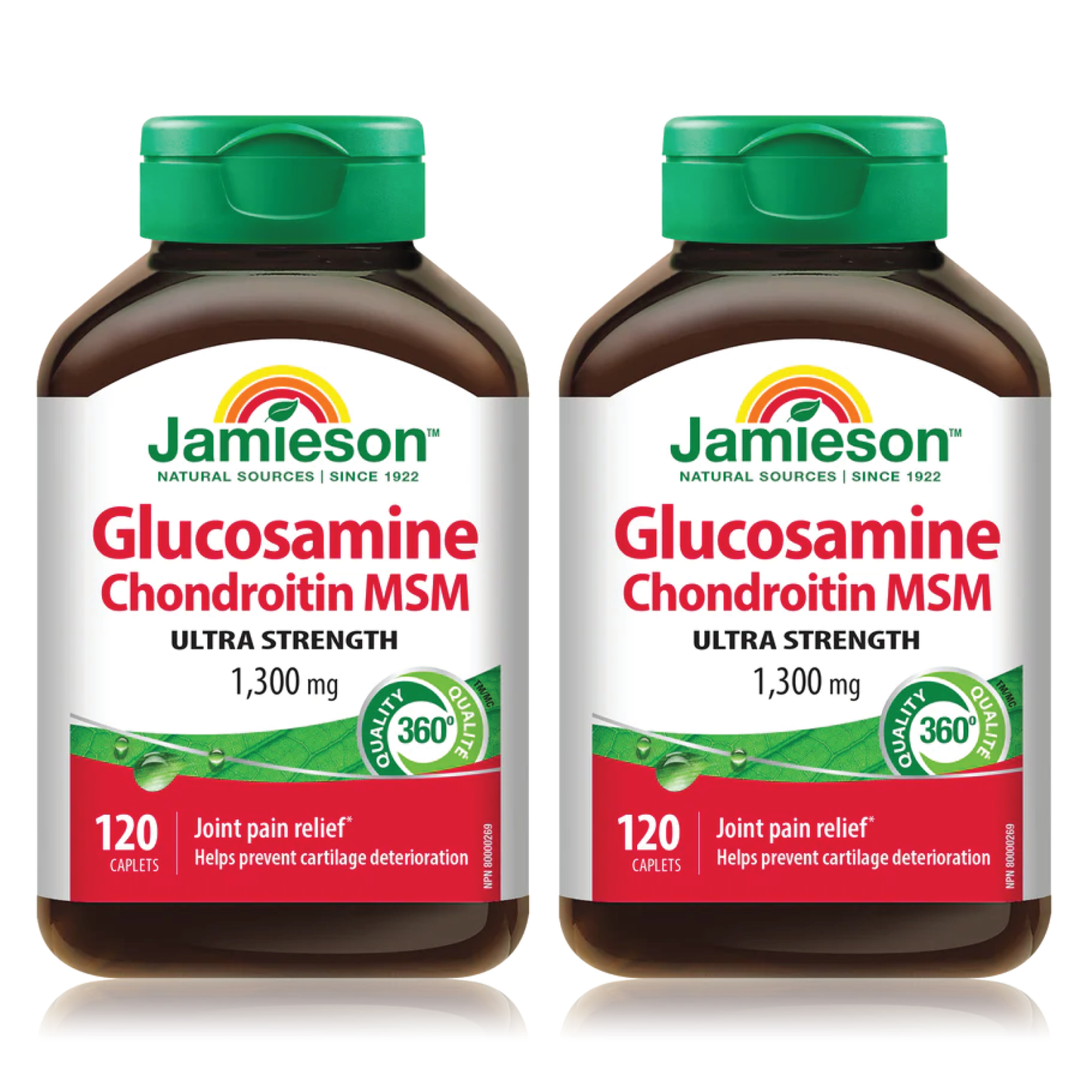 【優惠組合】2瓶 x Jamieson 氨基葡萄糖軟骨素+MSM，1300 毫克，120 片