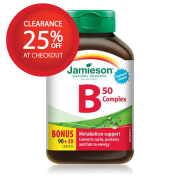 Jamieson 緩解壓力 維生素B 50，加量裝，90+30粒