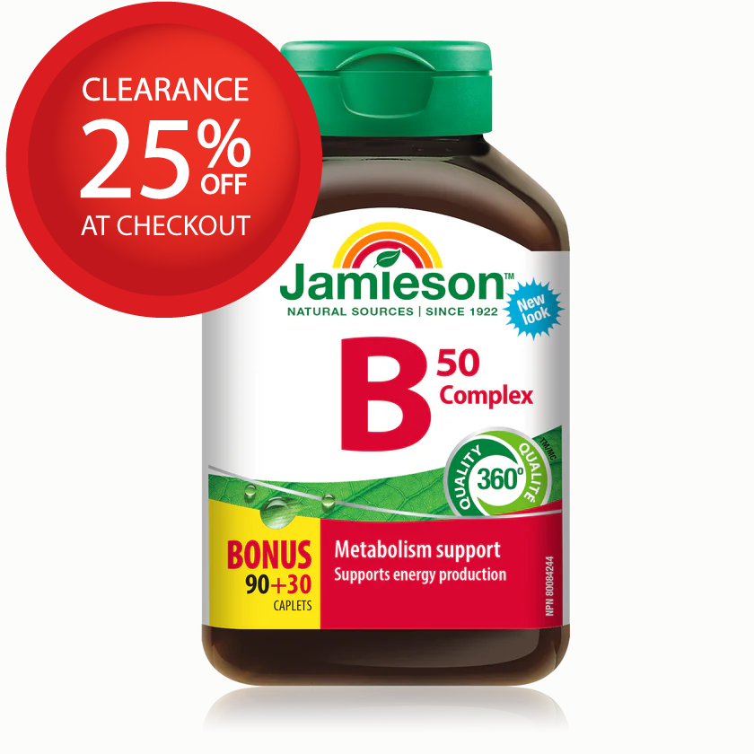 Jamieson 缓解压力 维生素B 50，加量装，90+30粒