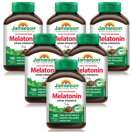 6 x  Jamieson Melatonin 5 mg Fast Dissolving 100 tablets Bundle