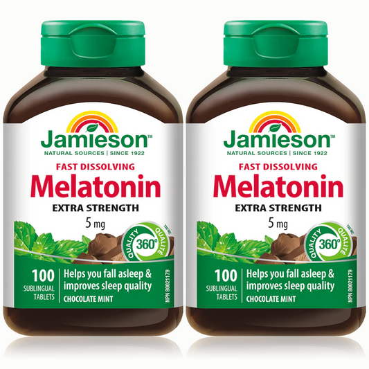 2 x Jamieson Melatonin 5 mg Fast Dissolving 100 tablets Bundle