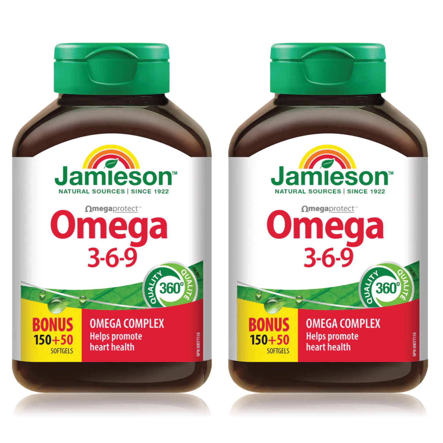 【优惠组合】2瓶 x Jamieson 健美生 Omega 3-6-9 鱼油，150+50粒