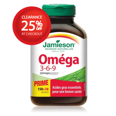 【清倉特價】Jamieson 健美生 Omega 3-6-9 鱼油，150+50粒 有效期2026年五月