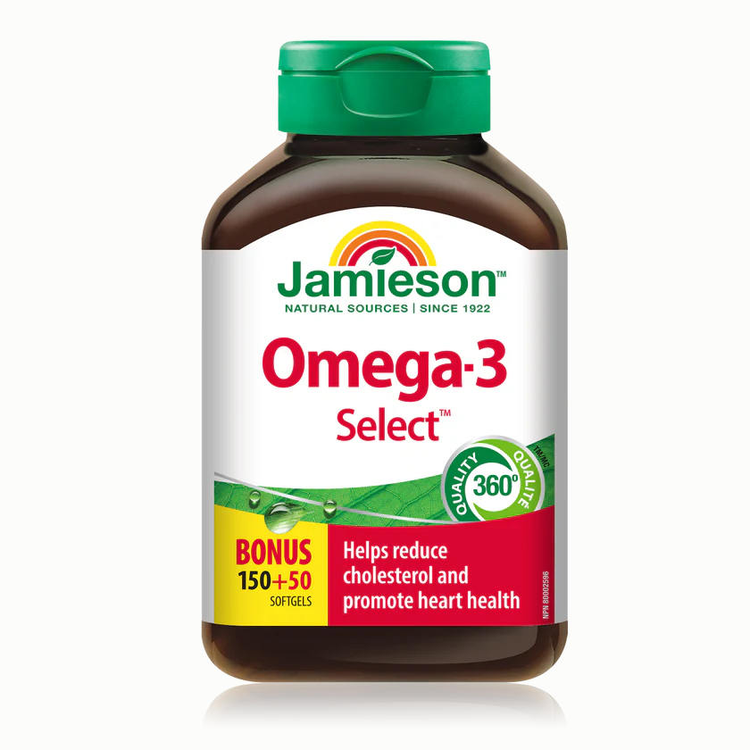 【加量装】Jamieson 健美生 Omega-3 Select 高浓度浓缩深海鱼油, 200粒软胶囊