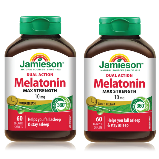 2 x Jamieson Time Release Melatonin 10 mg 60 tablets Bundle