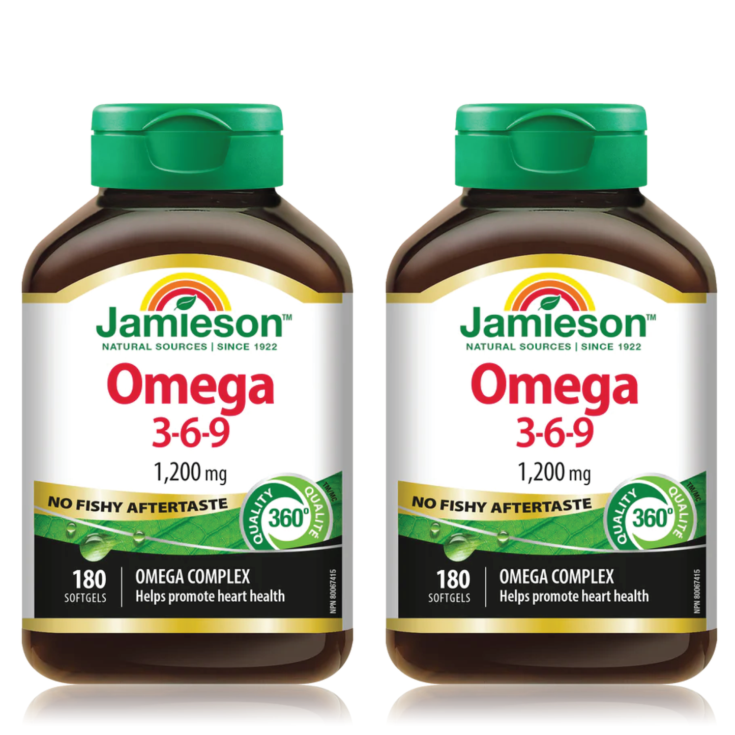 2 x Jamieson Omega 3-6-9 1200 mg 180 softgels Bundle