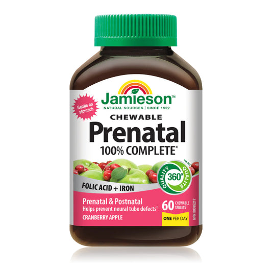 Jamieson Prenatal 100% Complete Multivitamin Chewable - Cranberry Apple 60's