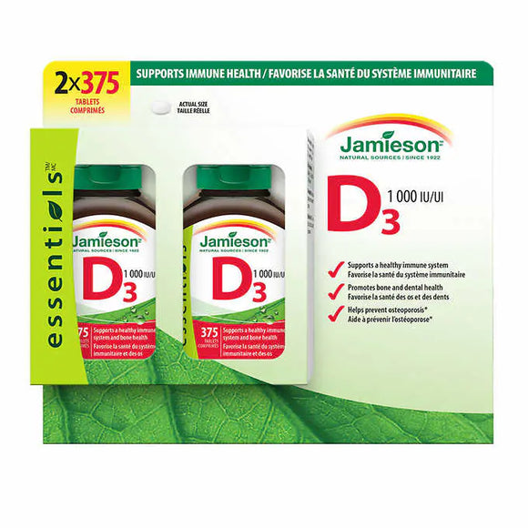 Jamieson Vitamin D, 1000IU, 375 tabs Duo Pack