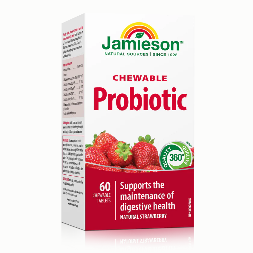 Jamieson Chewable Probiotic, Strawberry Yogurt, 60 tabs