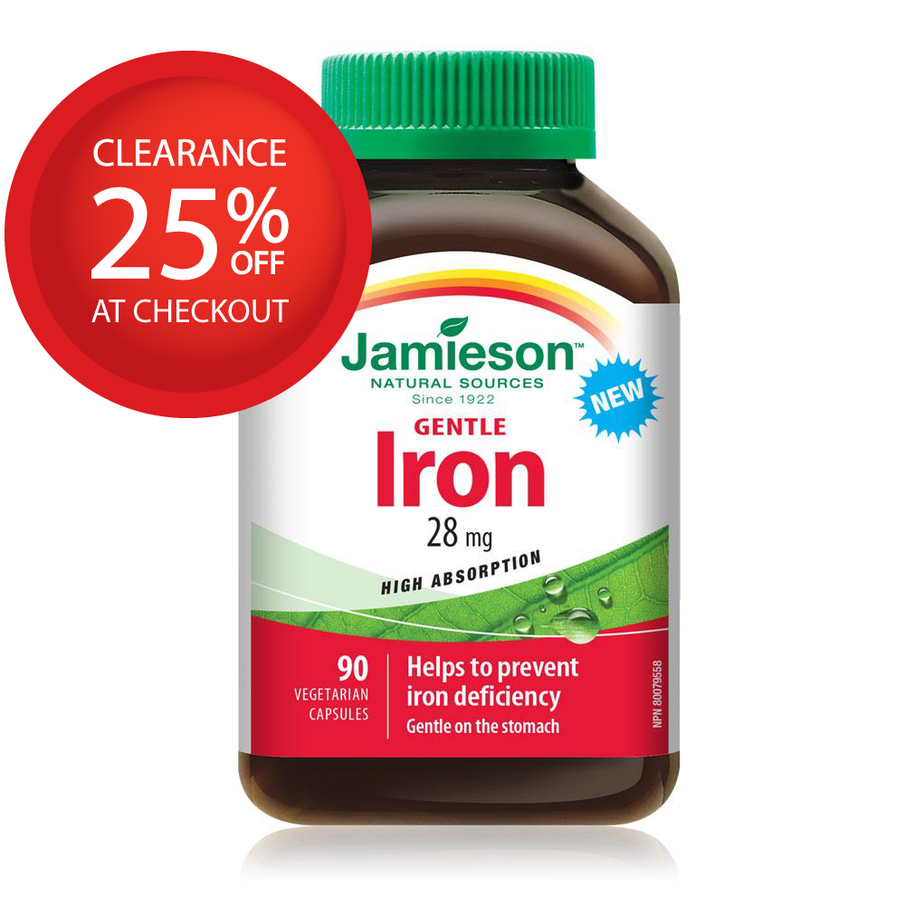 【clearance】Jamieson Gentle Iron 28 mg 90 veg capsules Exp: 07/2027